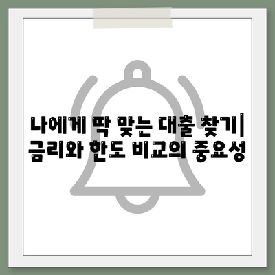 개인신용대출 금리와 한도 비교,맞춤 대출의 중요성