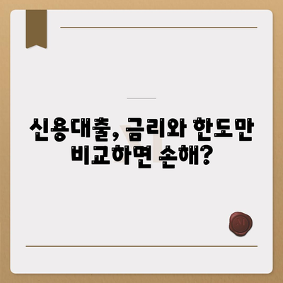 개인 신용 대출 금리와 한도를 비교해보세요