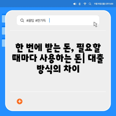 신용대출 vs. 마이너스통장,주요 차이점