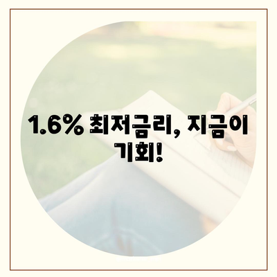 2024년, 최저금리 1.6% 신생아대출 놓치지 마세요!