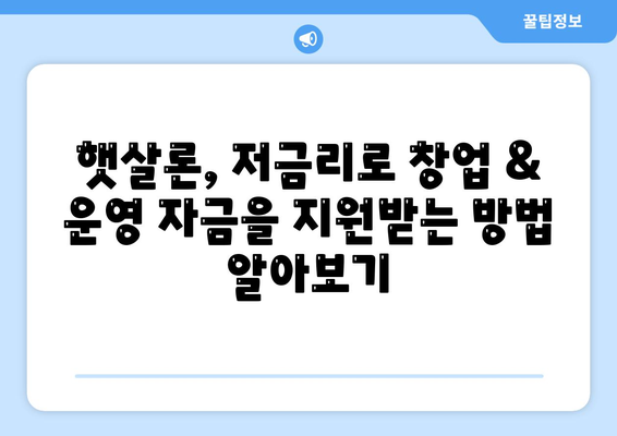 미소금융 창업 운영 자금대출, 햇살론과 비교 분석| 중요 사항 및 지원 가이드 | 창업, 운영 자금, 대출, 미소금융, 햇살론