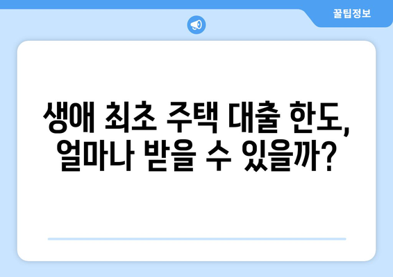 생애 최초 주택 자금 대출 방법 및 한도 계산