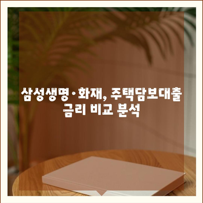 삼성 주택담보대출 금리 비교 및 조건 분석| 나에게 맞는 최적의 대출 찾기 | 주택담보대출, 금리 비교, 대출 조건, 삼성생명, 삼성화재