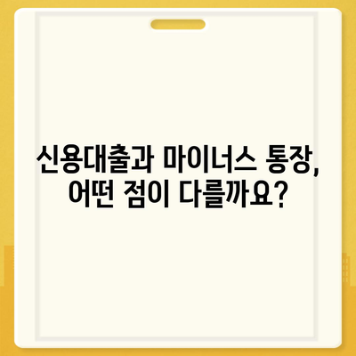 신용대출 vs 마이너스 통장,차이점 고찰