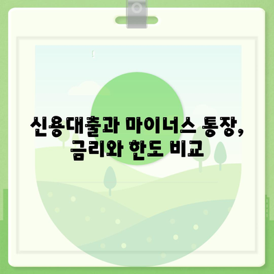 신용대출 vs 마이너스 통장,차이점 분석