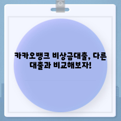 카카오뱅크 비상금대출