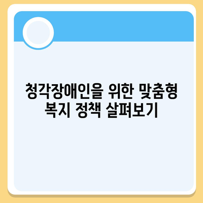 청각장애인을 위한 맞춤형 복지 지원 가이드 | 장애인 복지, 청각 장애, 지원 정책, 정보 접근성