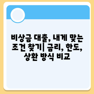 비상금 대출, 어디서 받을 수 있을까요? | 비상금 대출 가능한 곳, 신용대출, 소액대출, 빠른 대출