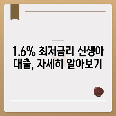 신생아 출산, 1.6% 최저금리 신생아 대출 vs 디딤돌 대출 비교 가이드 | 신생아 대출, 디딤돌 대출, 금리 비교, 대출 조건, 출산 지원