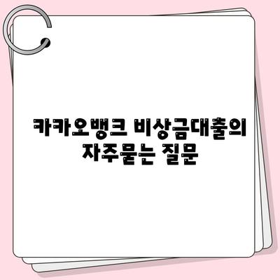 카카오뱅크 비상금대출