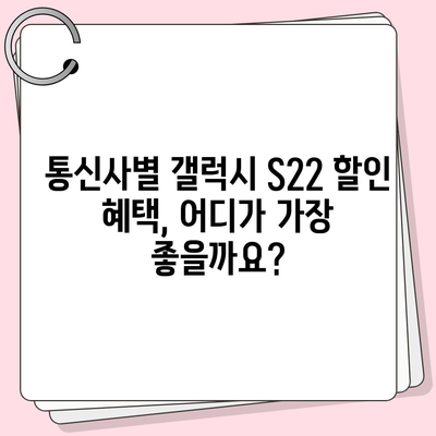 갤럭시 S22 가격 비교 | 최신 모델, 통신사별 할인 정보, 구매 가이드