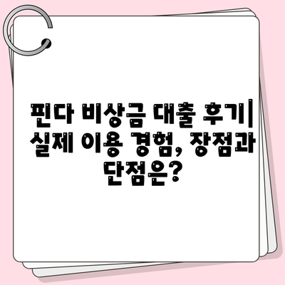 다른 곳에서 거절당했는데 핀다 비상금 대출이 됐다면? | 핀다 비상금 대출 후기 및 상세 분석