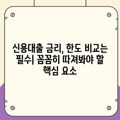 개인신용대출의 금리 및 한도 비교하기