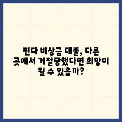 다른 곳에서 거절당했는데 핀다 비상금 대출이 됐다면? | 핀다 비상금 대출 후기 및 상세 분석