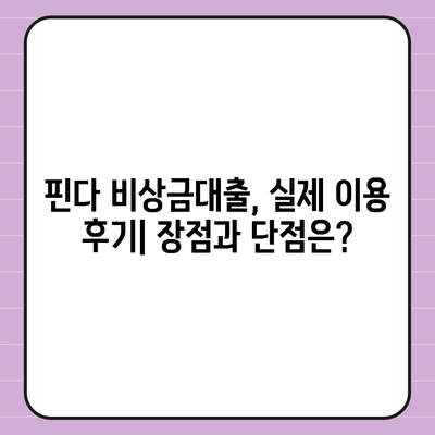 핀다 비상금대출 실제 후기| 장점, 단점, 이용 후기 총정리 | 비상금, 급전, 대출 후기, 금리 비교