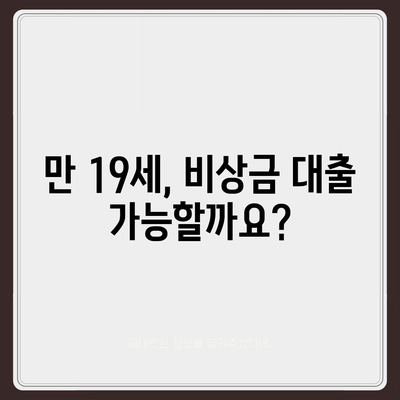 만 19세 비상금 대출 신청, 어디서 어떻게? | 비상금, 대출, 신청 방법, 19세