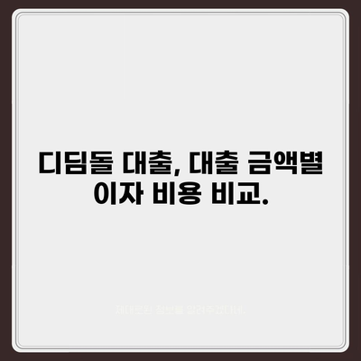 1억 디딤돌 대출 이자 계산법| 월별 상환액 & 총 이자 비용 계산 | 디딤돌 대출, 이자율, 상환 계산, 대출 금액