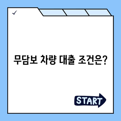 무담보 차량 대출 금융| 조건, 장점, 단점 심층 분석 | 자동차 담보 대출, 비교, 추천