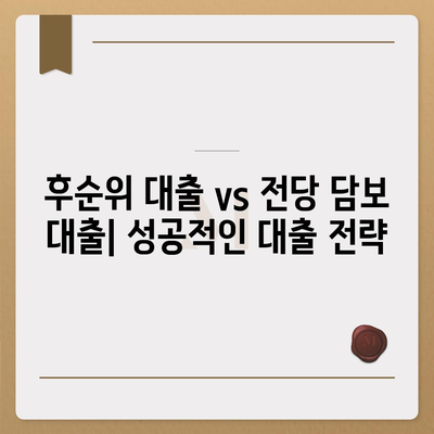 후순위 대출 vs 전당 담보 대출| 나에게 맞는 대출은? | 대출 비교, 금리, 장단점, 주의사항