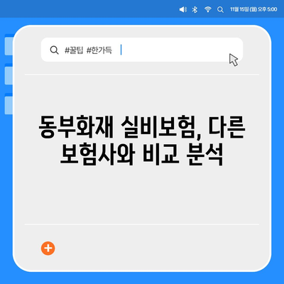 동부화재 실비보험 가입 가이드 | 보장 범위, 혜택, 주의 사항, 비교 분석