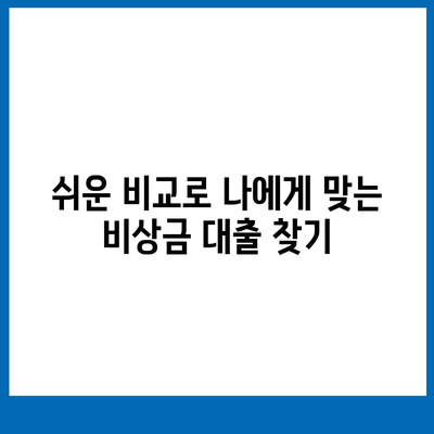 급하게 돈이 필요할 때! 비상금 대출 가능한 곳 찾기 | 쉬운 비교, 빠른 승인, 저금리 대출 정보