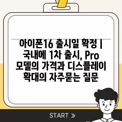 아이폰16 출시일 확정 | 국내에 1차 출시, Pro 모델의 가격과 디스플레이 확대