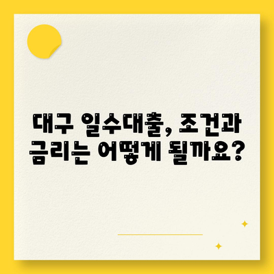 대구 일수대출 상세 소개