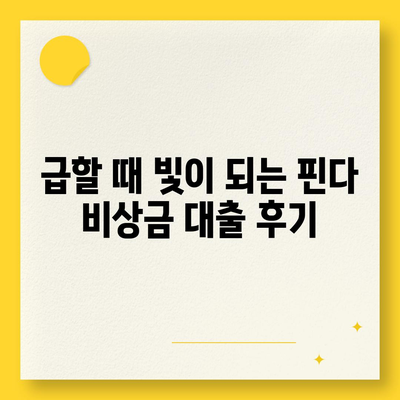 핀다 비상금 대출 후기| 저신용자에게 빛이 되는 솔루션 | 핀다, 비상금 대출, 저신용자 대출, 후기, 신용대출