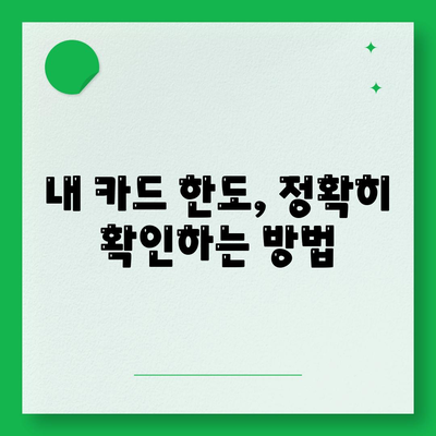 신용카드 잔액 한도, 정확하게 인정하는 방법