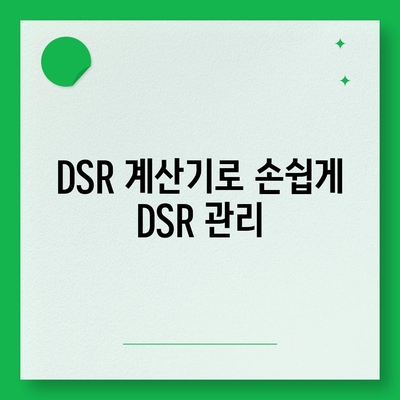 DSR 계산기| 손쉽게 DSR 계산하고 목표 달성하기 | DSR 계산, DSR 분석, DSR 목표, 매출 증진