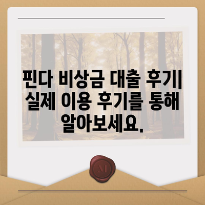 핀다 비상금 대출 후기| 저신용자에게 빛이 되는 솔루션 | 핀다, 비상금 대출, 저신용자 대출, 후기, 신용대출