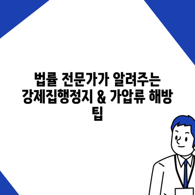 강제집행정지, 가압류 해방 & 공탁금 대출| 완벽 가이드 | 법률 정보, 절차, 팁