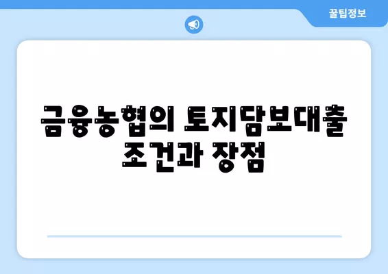 금융농협, 수협, 신협, 새마을금고 토지담보대출의 핵심 팁 | 토지담보대출, 금융 가이드, 대출 조건"