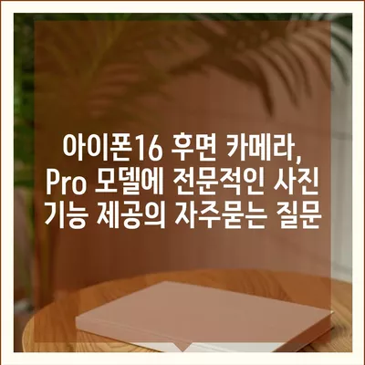 아이폰16 후면 카메라, Pro 모델에 전문적인 사진 기능 제공