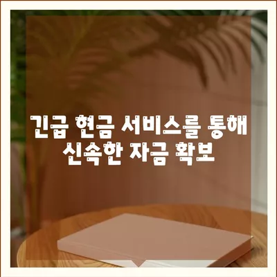 급히 현금이 필요할 때 찾아야 할 곳| 5가지 방법으로 빠르게 해결하기 | 금융, 현금 서비스, 긴급 자금