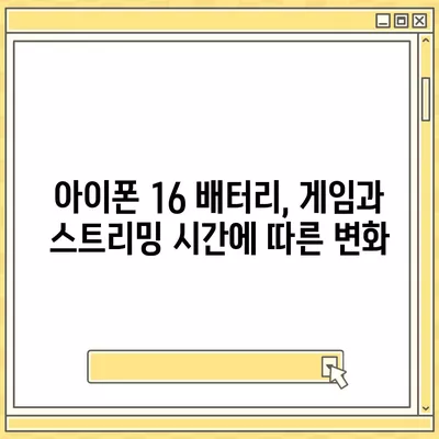 아이폰 16 배터리 지속 시간 | 게임, 스트리밍 및 기타 활동의 영향