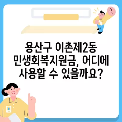 서울시 용산구 이촌제2동 민생회복지원금 | 신청 | 신청방법 | 대상 | 지급일 | 사용처 | 전국민 | 이재명 | 2024