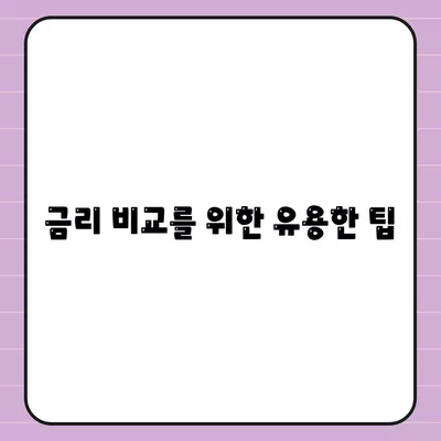 부동산 담보대출로 필요한 만큼 금리 비교하기 | 금리, 대출 조건, 재무 관리 팁