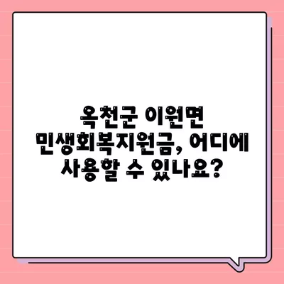 충청북도 옥천군 이원면 민생회복지원금 | 신청 | 신청방법 | 대상 | 지급일 | 사용처 | 전국민 | 이재명 | 2024