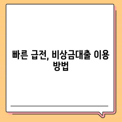 비상금대출 가능한 곳 추천! 총정리 가이드 | 대출, 금융, 급전 필요시