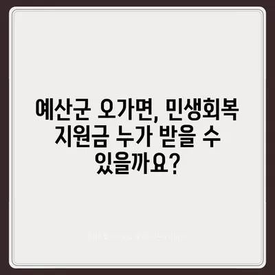 충청남도 예산군 오가면 민생회복지원금 | 신청 | 신청방법 | 대상 | 지급일 | 사용처 | 전국민 | 이재명 | 2024