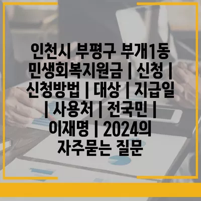 인천시 부평구 부개1동 민생회복지원금 | 신청 | 신청방법 | 대상 | 지급일 | 사용처 | 전국민 | 이재명 | 2024