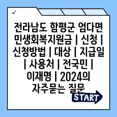 전라남도 함평군 엄다면 민생회복지원금 | 신청 | 신청방법 | 대상 | 지급일 | 사용처 | 전국민 | 이재명 | 2024