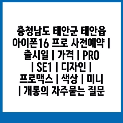 충청남도 태안군 태안읍 아이폰16 프로 사전예약 | 출시일 | 가격 | PRO | SE1 | 디자인 | 프로맥스 | 색상 | 미니 | 개통