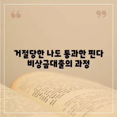 다른 데 거절받았던 나도 성공한 핀다 비상금대출 후기! 정말 가능할까? | 비상금대출, 대출 후기, 금융 팁"