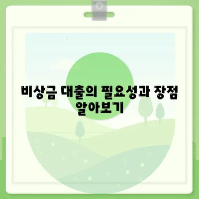 비상금 대출, 필요한 곳을 찾고 계신가요? 비상금 대출의 모든 것! | 대출 종류, 신청 방법, 금리 비교