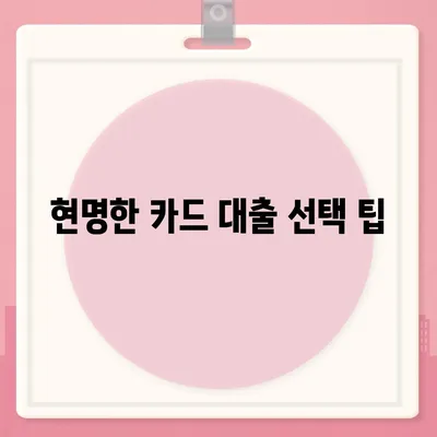 카드 대출 장단점 및 금융 조건 완벽 가이드 | 카드 대출, 재정 관리, 대출 선택 팁