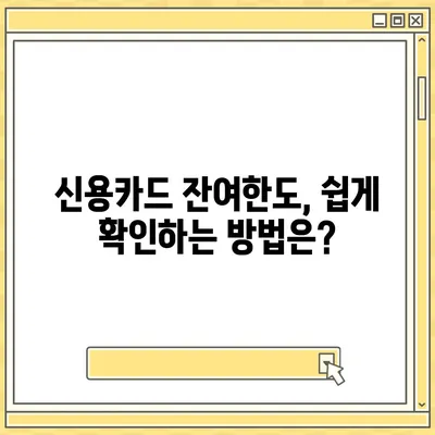 신용카드 잔여한도 정확한 인정 방법과 확인 팁 | 신용카드, 한도 확인, 금융 가이드