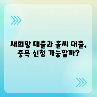 정부 지원 서민금융 대출 새희망, 홀씨, 햇살론 중복 사용 및 재신청 가능 여부 완벽 가이드! | 서민금융, 대출 조건, 정부 지원