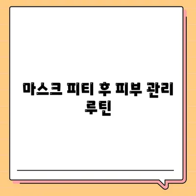 마스크 피티를 통한 효과적인 피부 관리 방법 | 마스크, 피부 관리, 뷰티 팁